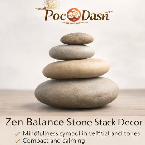 PocDasn™ Zen Balance Stone Stack Decor – Minimalist Meditation Desk Ornament, Eastern Calm Sculpture