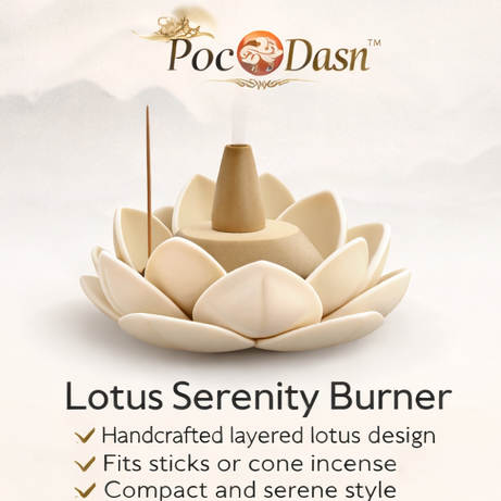 PocDasn™ Lotus Serenity Incense Burner – Handcrafted Lotus Holder, Minimal Zen Decor, Aromatherapy Stand