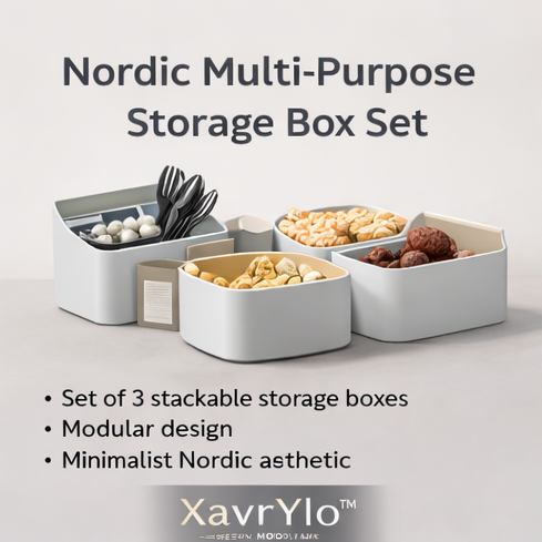 XavrYlo™ Nordic Multi-Purpose Storage Box Set
